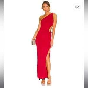 Revolve Superdown Victoria Cut Out Maxi Dress: Cherry Red Size XS